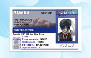 Editable Alaska drivers license Template