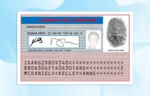Editable Argentina drivers license Template