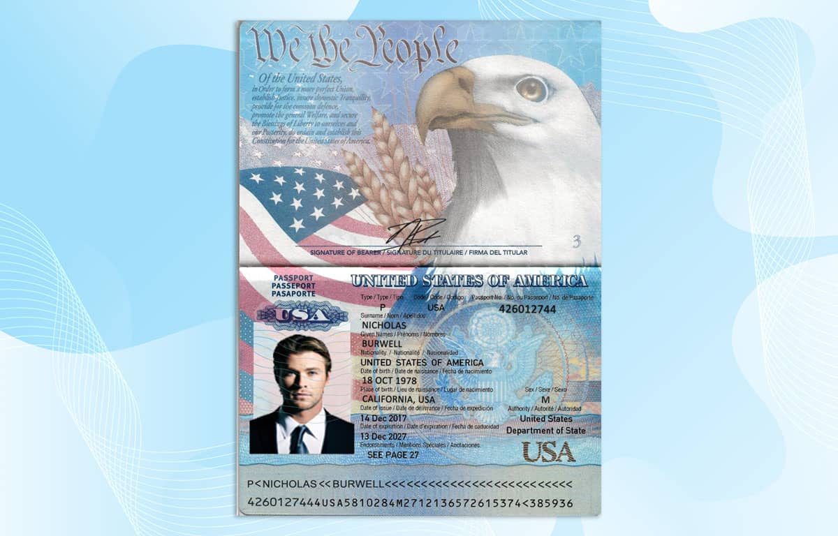 Usa Passport Template New Edition Psd Photoshop File 