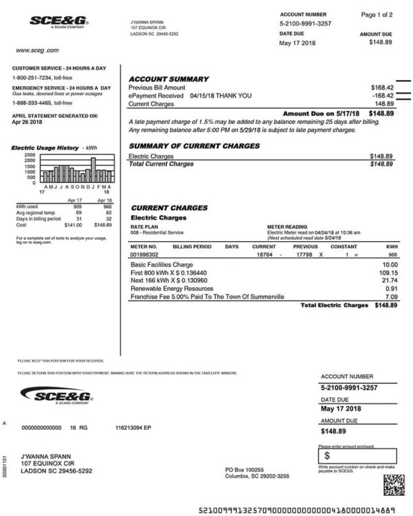 Utility Bill Template Editable PSD Templates