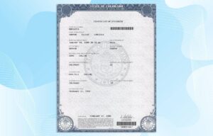 USA Colorado Birth Certificate Template
