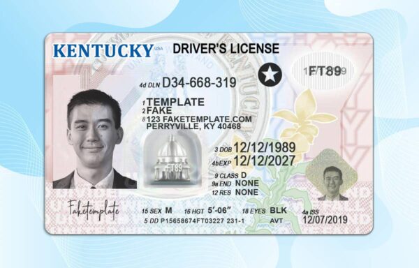 Kentucky Drivers License Template (New Edition) – Photoshop File